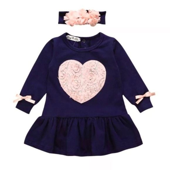 Rosebud Heart Dress Tunic 12m, 18m, 24m - Picture 9 of 9